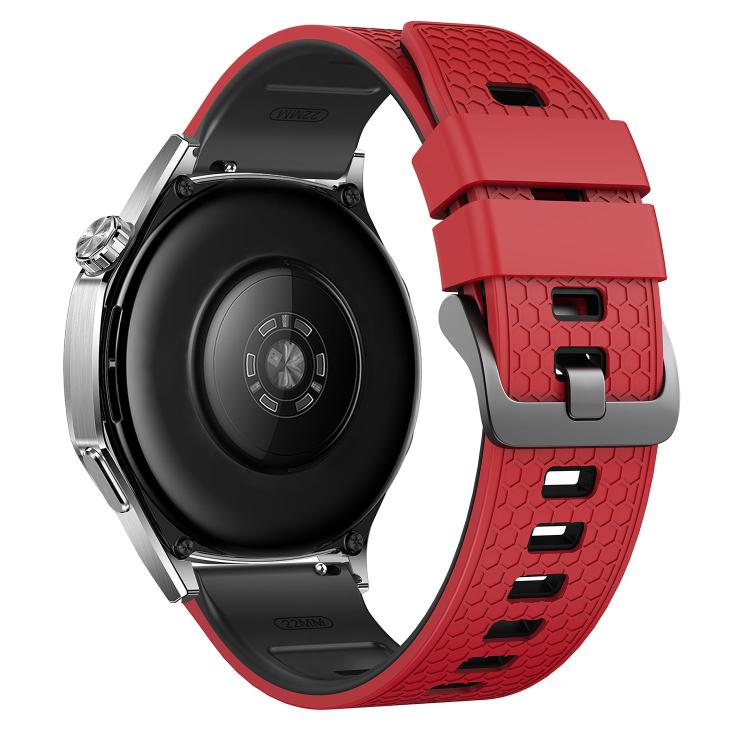 22mm Honeycomb Texture Two Color Silicone Watch Band