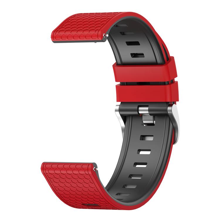 22mm Honeycomb Texture Two Color Silicone Watch Band
