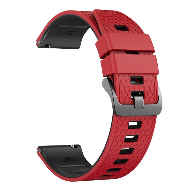 22mm Honeycomb Texture Two Color Silicone Watch Band