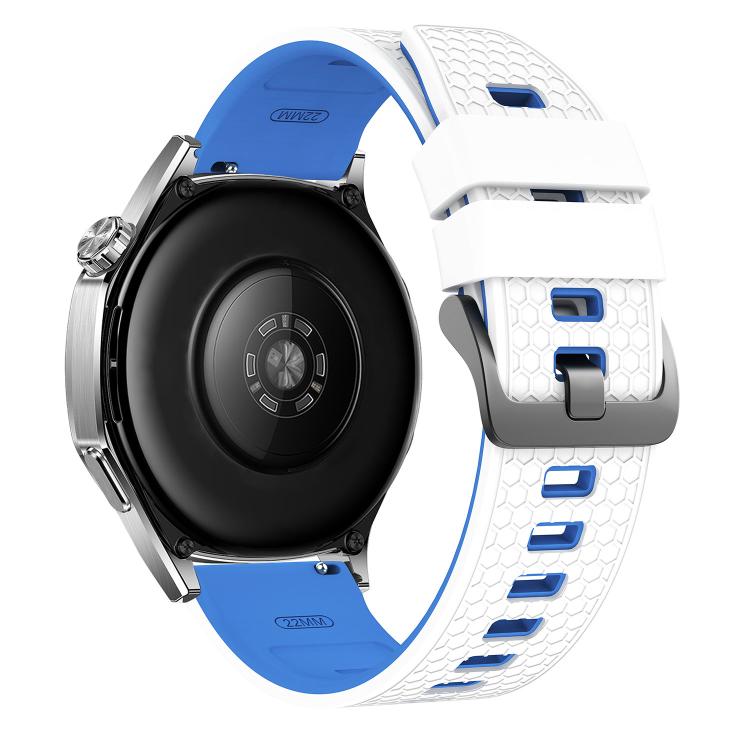 22mm Honeycomb Texture Two Color Silicone Watch Band