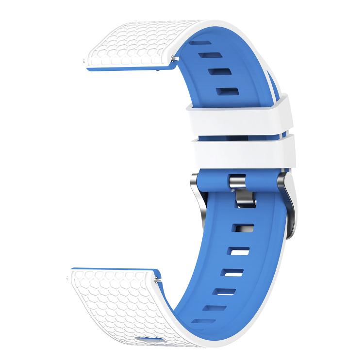 22mm Honeycomb Texture Two Color Silicone Watch Band