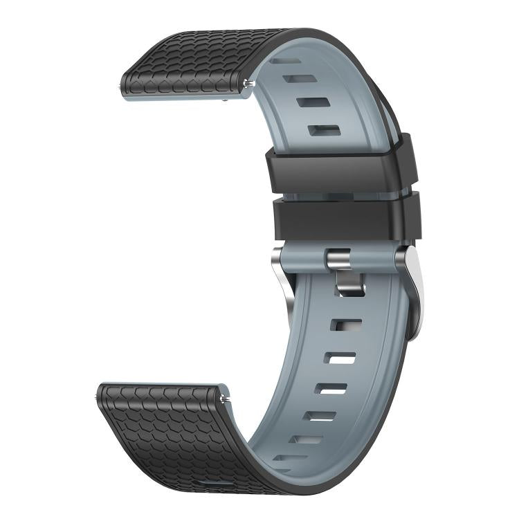 22mm Honeycomb Texture Two Color Silicone Watch Band