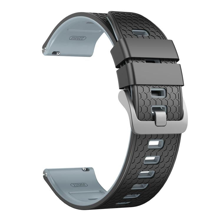 22mm Honeycomb Texture Two Color Silicone Watch Band