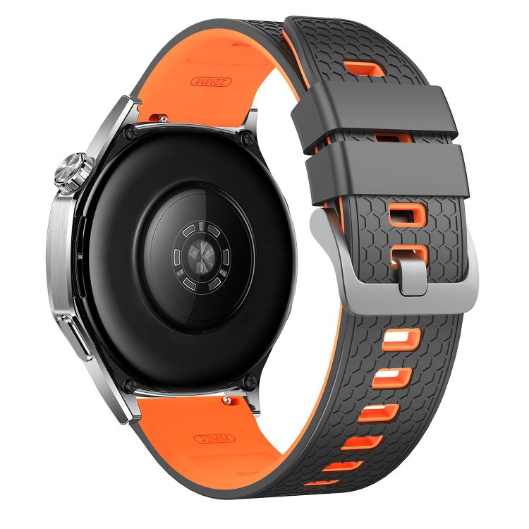 22mm Honeycomb Texture Two Color Silicone Watch Band