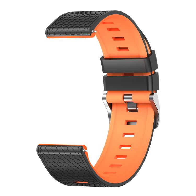 22mm Honeycomb Texture Two Color Silicone Watch Band