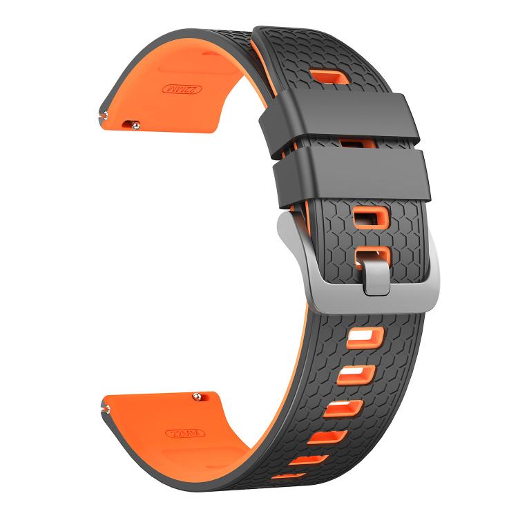 22mm Honeycomb Texture Two Color Silicone Watch Band