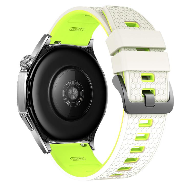 22mm Honeycomb Texture Two Color Silicone Watch Band