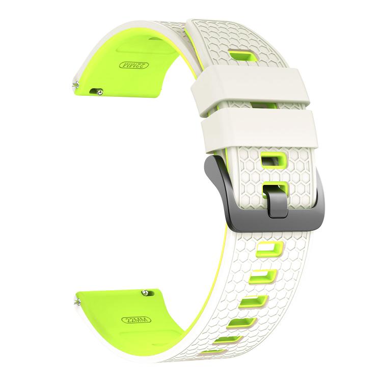 22mm Honeycomb Texture Two Color Silicone Watch Band