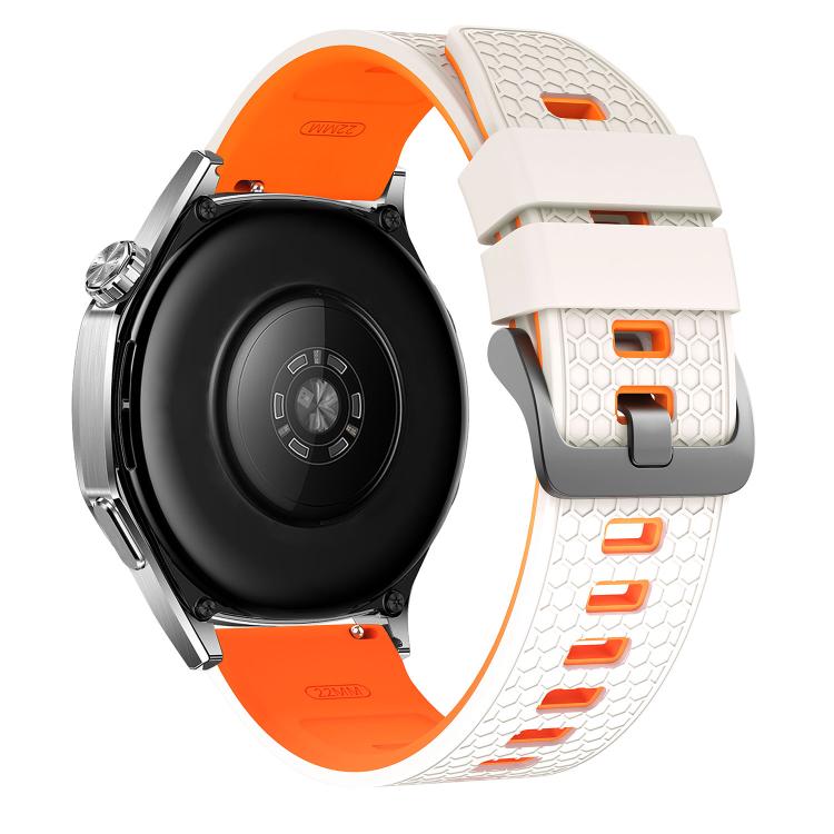 22mm Honeycomb Texture Two Color Silicone Watch Band
