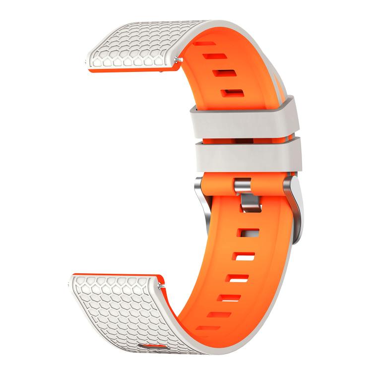 22mm Honeycomb Texture Two Color Silicone Watch Band
