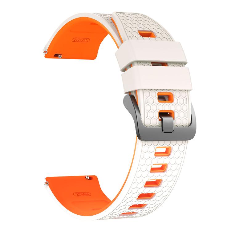 22mm Honeycomb Texture Two Color Silicone Watch Band