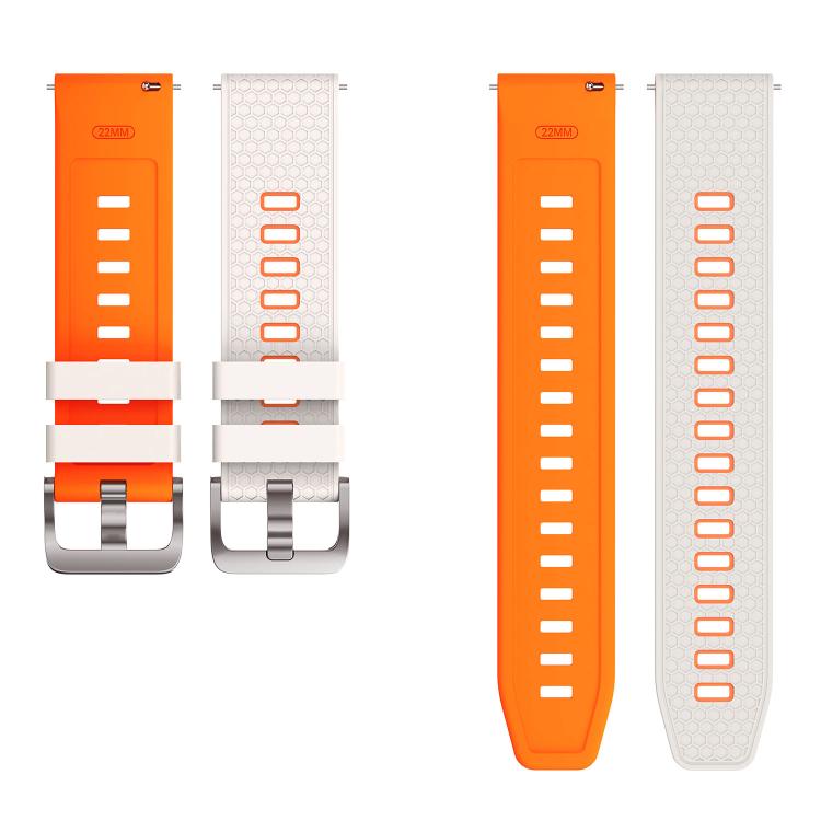 22mm Honeycomb Texture Two Color Silicone Watch Band