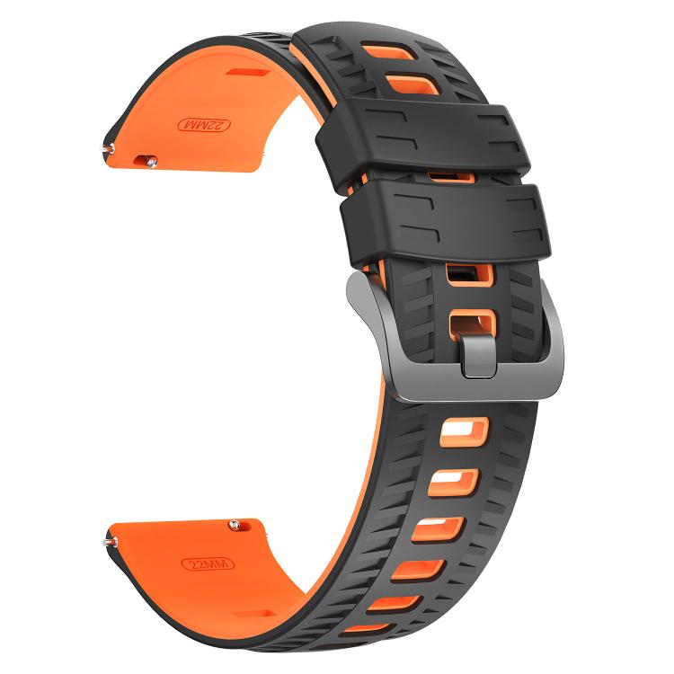 22mm Tire Texture Two Color Silicone Watch Band
