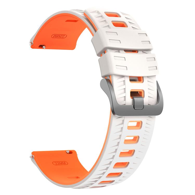 22mm Tire Texture Two Color Silicone Watch Band