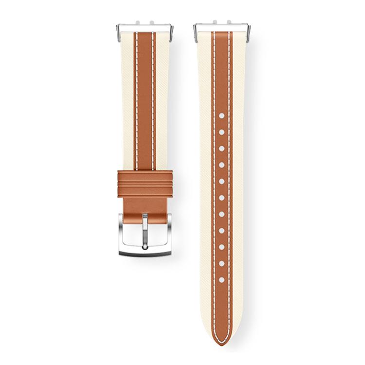 For Samsung Watch Galaxy Fit3 Genuine Leather Color Blocked Saddle Watch Band