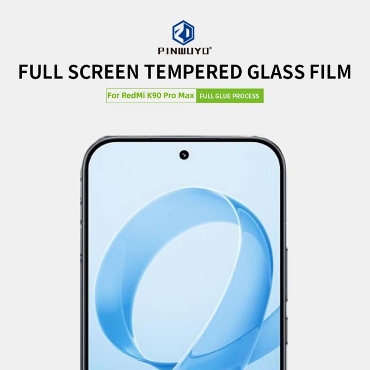 For Redmi K90 Pro Max Unlock PINWUYO 9H 2.5D Full Screen Tempered Glass Film - Black