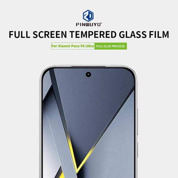 For Xiaomi Poco F8 Ultra Unlock PINWUYO 9H 2.5D Full Screen Tempered Glass Film - Black