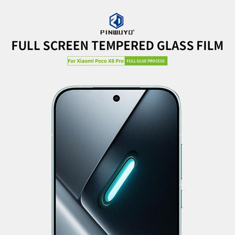 For Xiaomi Poco X8 Pro Unlock PINWUYO 9H 2.5D Full Screen Tempered Glass Film - Black