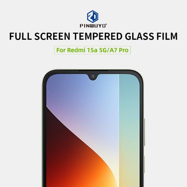 For Redmi 15a 5G / A7 Pro 171mm PINWUYO 9H 2.5D Full Screen Tempered Glass Film - Black