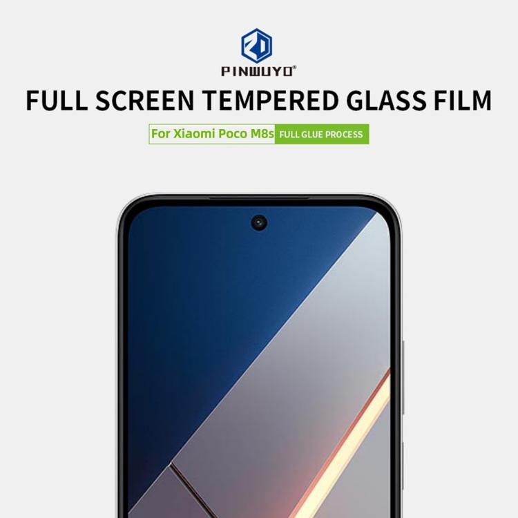 For Xiaomi Poco M8s 5G PINWUYO 9H 2.5D Full Screen Tempered Glass Film - Black