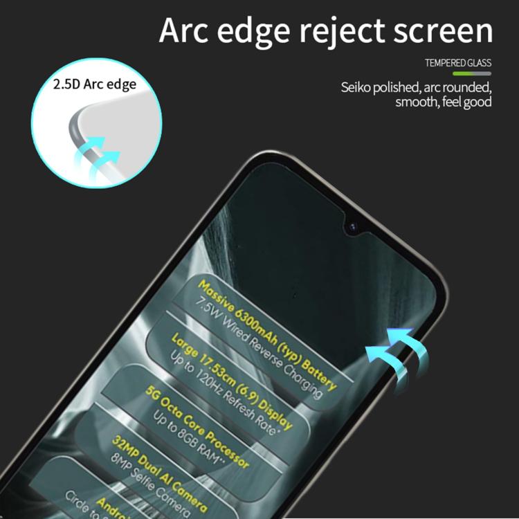 For Xiaomi Poco C85x 5G PINWUYO 9H 2.5D Full Screen Tempered Glass Film - Black
