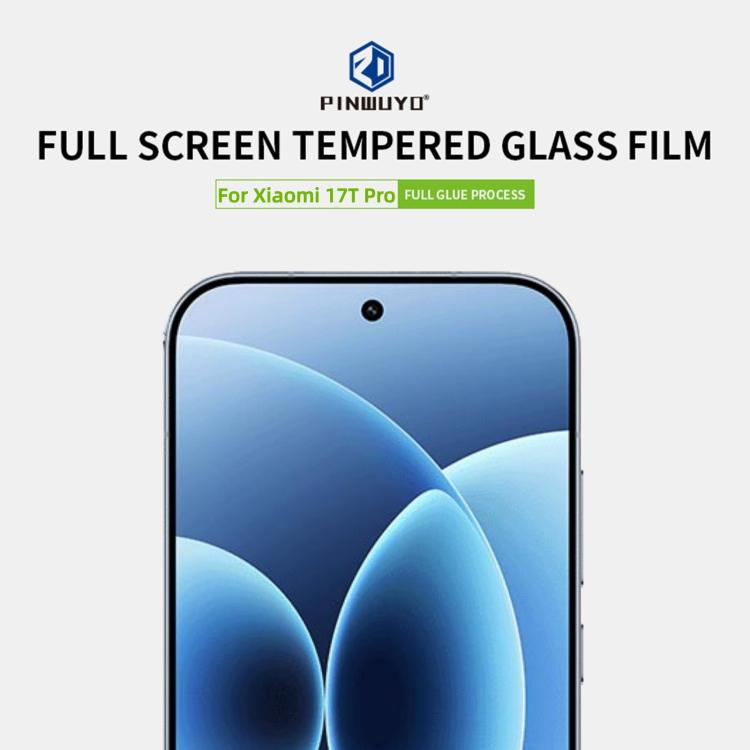 For Xiaomi 17T Pro 5G PINWUYO 9H 2.5D Full Screen Tempered Glass Film - Black