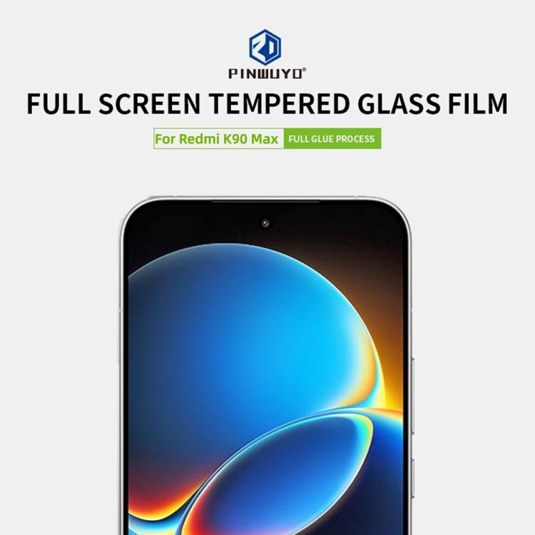 For Redmi K90 Max 5G Unlock PINWUYO 9H 2.5D Full Screen Tempered Glass Film - Black