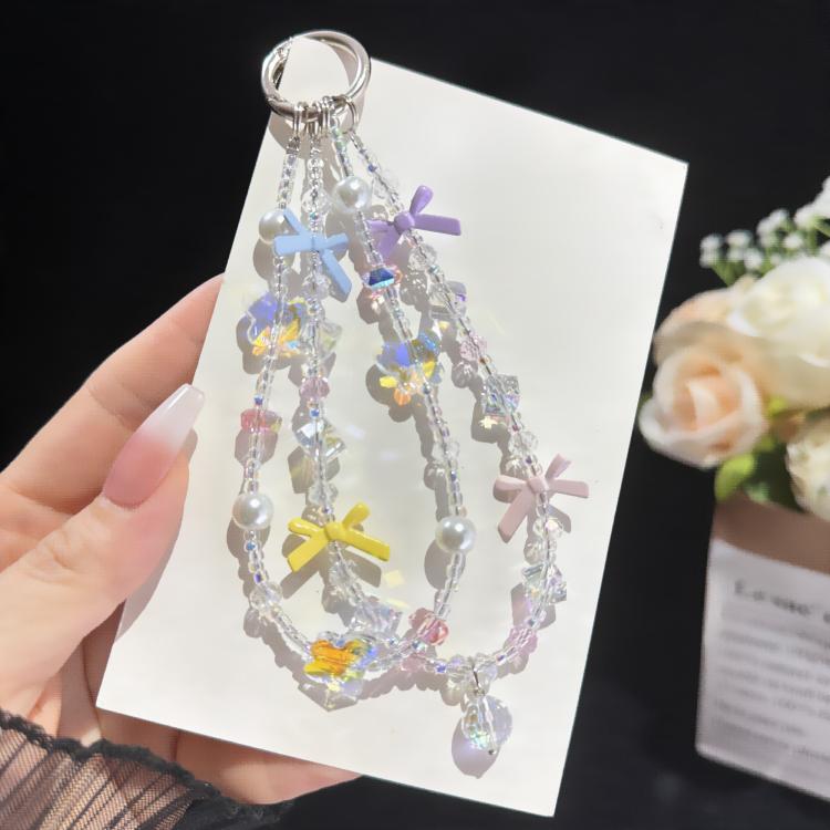 Butterfly Dream Pearl Whisper Iridescent Double-Layer Phone Chain