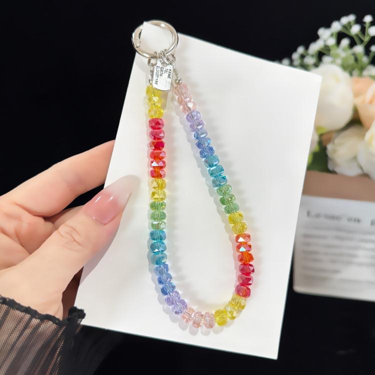Alloy Tag Rainbow Crystal Phone Chain