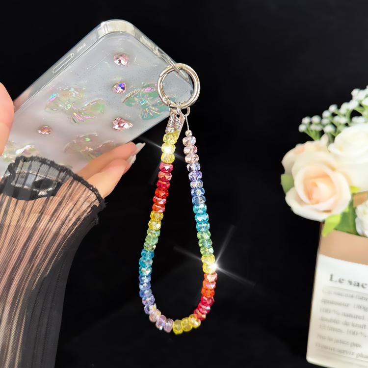 Alloy Tag Rainbow Crystal Phone Chain