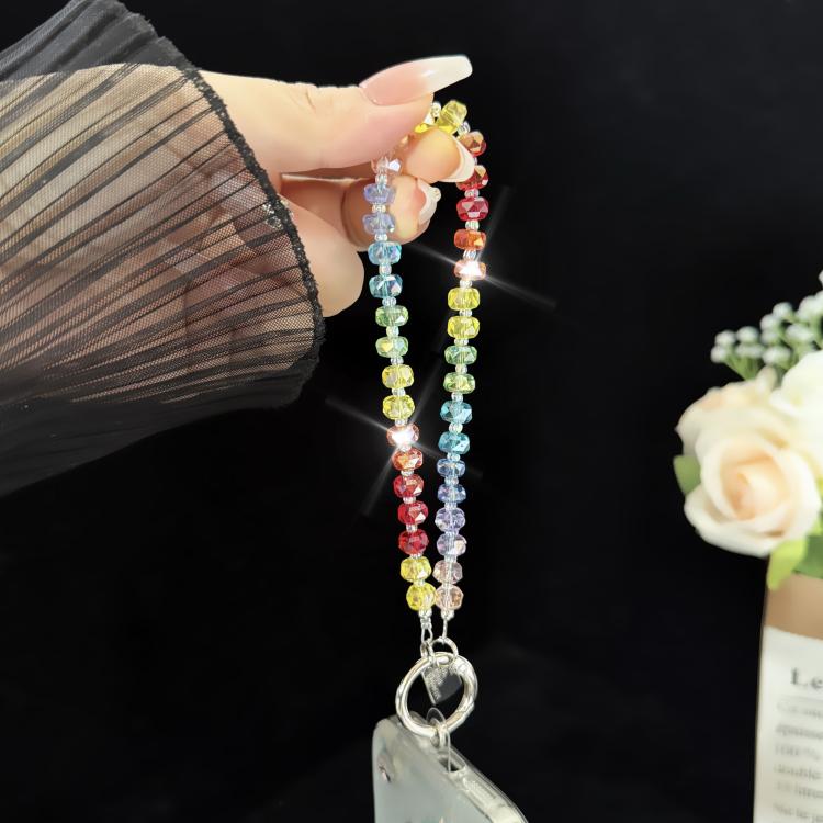 Alloy Tag Rainbow Crystal Phone Chain