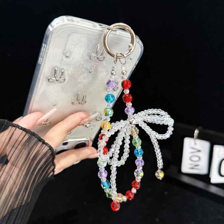 Whimsical Bow Colorful Bead Crystal Phone Chain