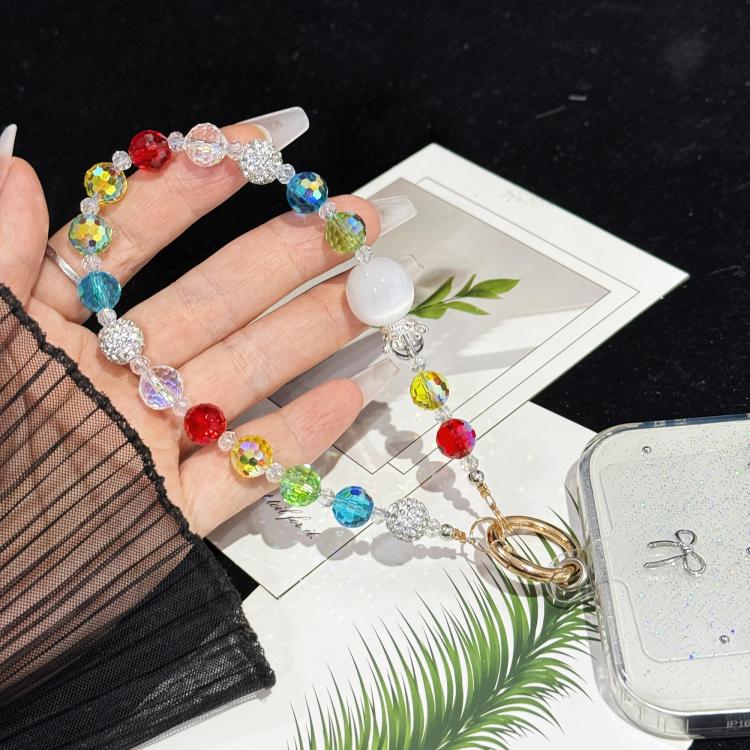 Whimsical Bow Colorful Bead Crystal Phone Chain
