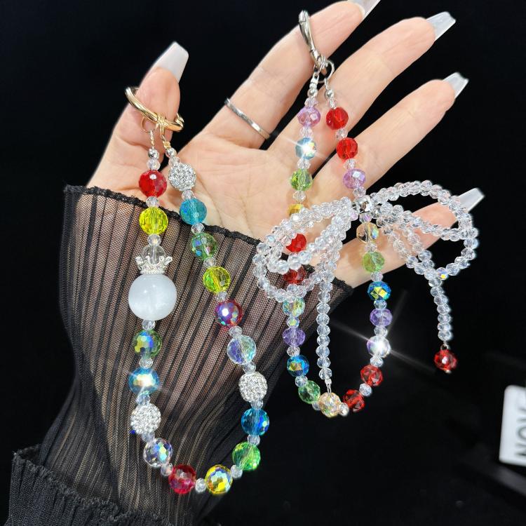 Whimsical Bow Colorful Bead Crystal Phone Chain