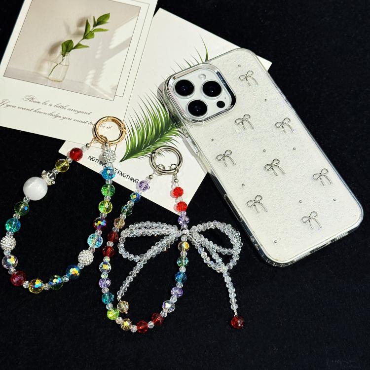 Whimsical Bow Colorful Bead Crystal Phone Chain