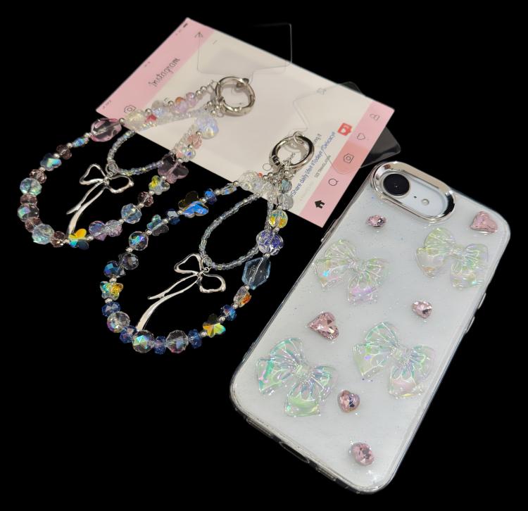Ethereal Phantom Fantasy Crystal Bow Glowing Double Phone Chain