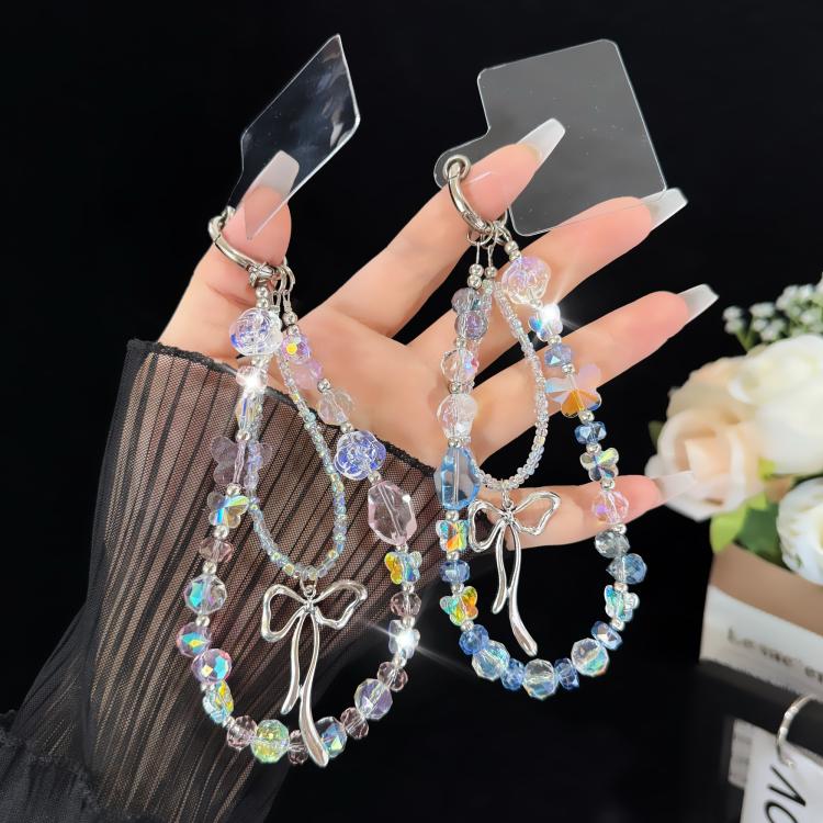 Ethereal Phantom Fantasy Crystal Bow Glowing Double Phone Chain
