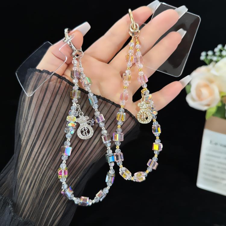 Prosperous Lucky Money Bag Cube Sugar Crystal Phone Chain