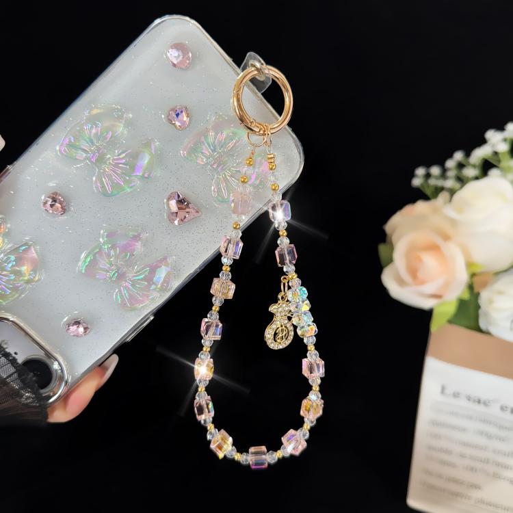 Prosperous Lucky Money Bag Cube Sugar Crystal Phone Chain