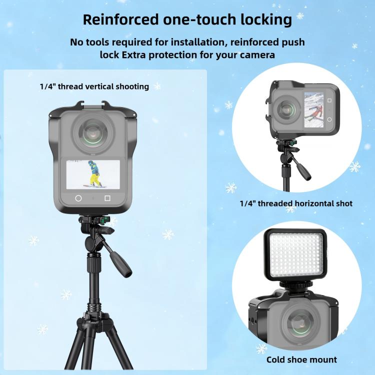 For DJI Osmo 360 Aluminium Alloy Magnetic Quick Release Expansion Frame Cage
