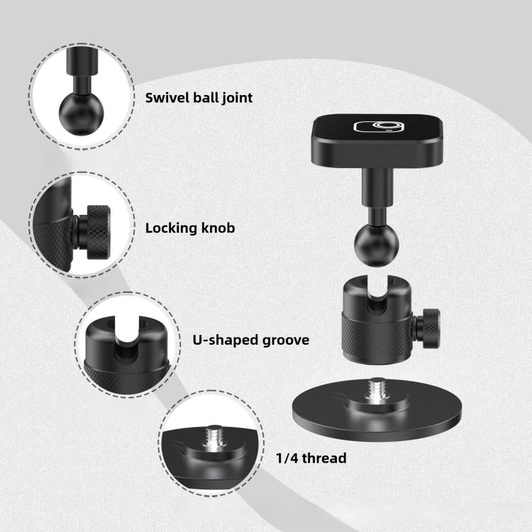 For Insta 360 GO Ultra Quick Release Rotating Ball Head Magnetic Desktop Mount Base