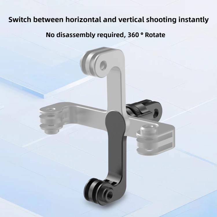Centre Mounted Vertical Horizontal 360 Rotation Mount Adapter with Long Screw For GoPro Action Camera