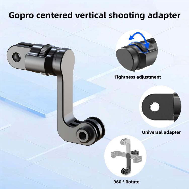 Centre Mounted Vertical Horizontal 360 Rotation Mount Adapter with Long Screw For GoPro Action Camera