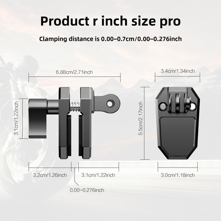 Aluminium Alloy Windscreen Clamp Adapter Mount Bracket with T-Screw - Black
