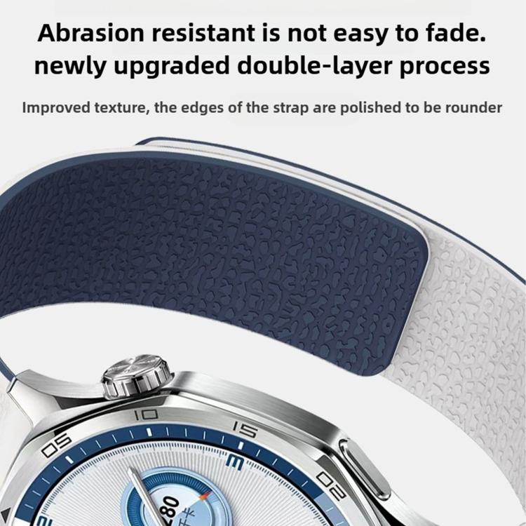 20mm Two Color Lychee Texture Magnetic Silicone Watch Band