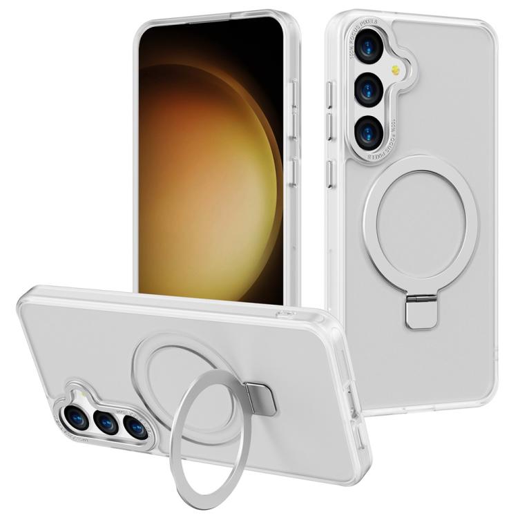 For Samsung Galaxy S22 5G Kalebol Metal Frame Frosted MagSafe Holder PC Phone Case