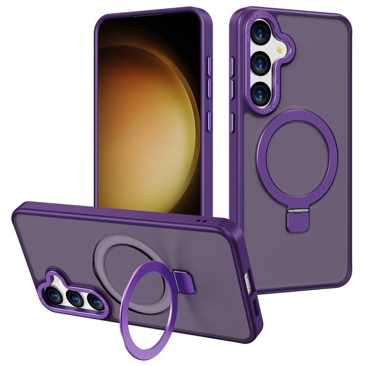 For Samsung Galaxy S22 5G Kalebol Metal Frame Frosted MagSafe Holder PC Phone Case