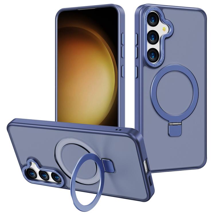 For Samsung Galaxy S22 5G Kalebol Metal Frame Frosted MagSafe Holder PC Phone Case