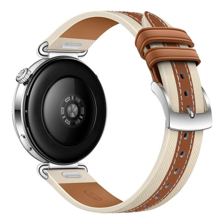 For Huawei Watch GT 6 41mm Press Button Two Color Stitching Vegan Leather Watch Band