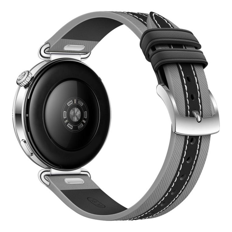 For Huawei Watch GT 6 41mm Press Button Two Color Stitching Vegan Leather Watch Band